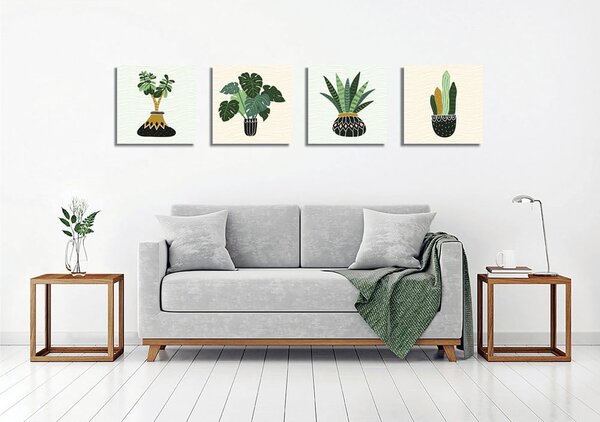 Slike v kompletu 4 ks 30x30 cm Plants – Wallity