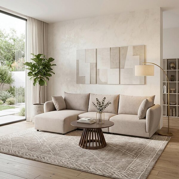 Bessagi Home Sedežna Garnitura Nicole, Sivobež
