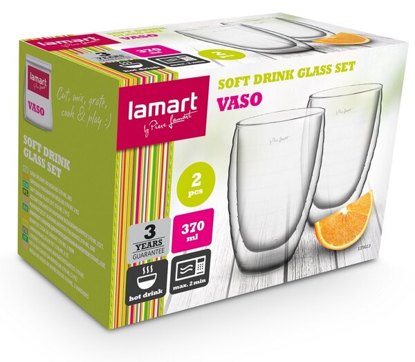 Lamart LT9013 komplet kozarcev Juice Vaso, 370 ml, 2 kosa