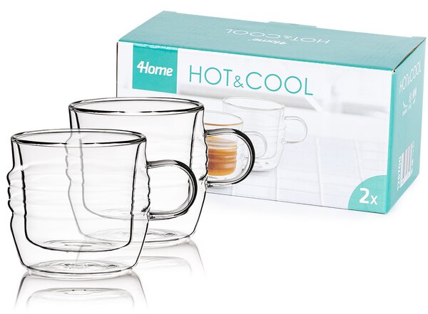 4Home Termo kozarec Stripe Hot&Cool 250 ml, 2 kosa