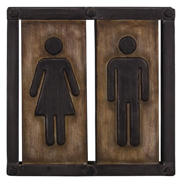 Kovinski dekorativni znak 21,5x21,5 cm Toilette – Antic Line