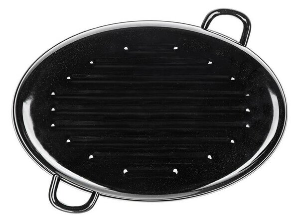 Banquet 2-delna ovalna emajlirana posoda za pekoCULINARIA Black, 38 cm