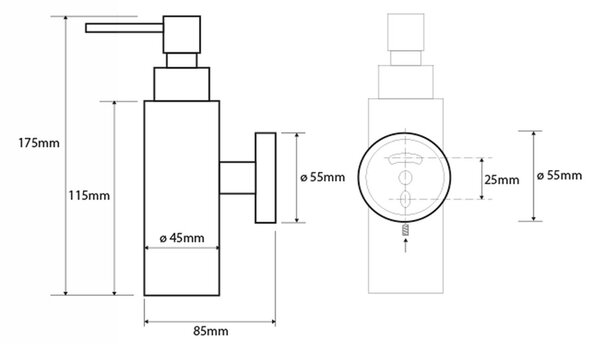 SAPHO XR104 X-Round razpršilnik za milo 150 ml,krom