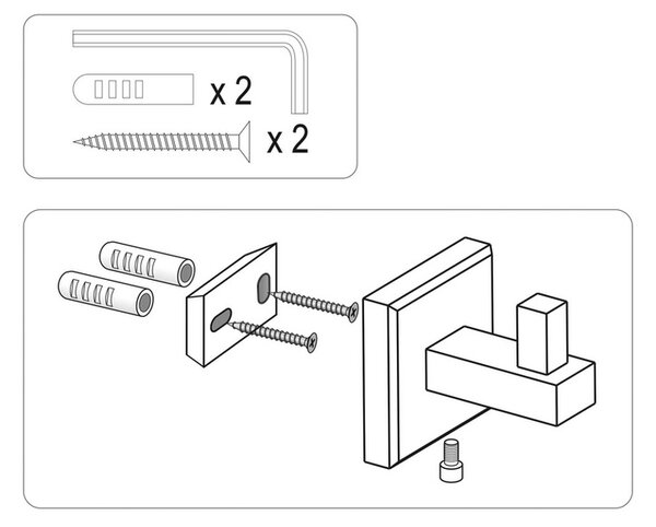 Fala Kljuka za kopalni plašč Quad Chrome, 4 x 4 x4,5 cm