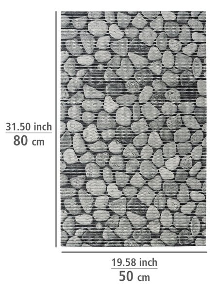 Siva plastična kopalniška preproga 50x80 cm Sassi – Wenko