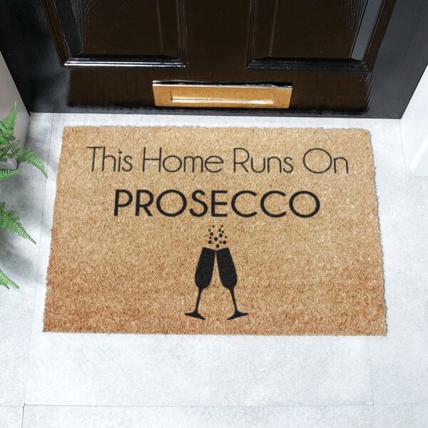 Predpražnik iz kokosovih vlaken 40x60 cm This Home Runs On Prosecco – Artsy Doormats
