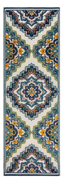 Modra zunanja preproga 80x230 cm Beach Floral – Flair Rugs