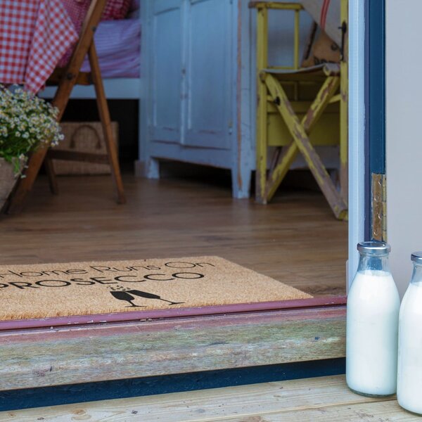 Predpražnik iz kokosovih vlaken 40x60 cm This Home Runs On Prosecco – Artsy Doormats