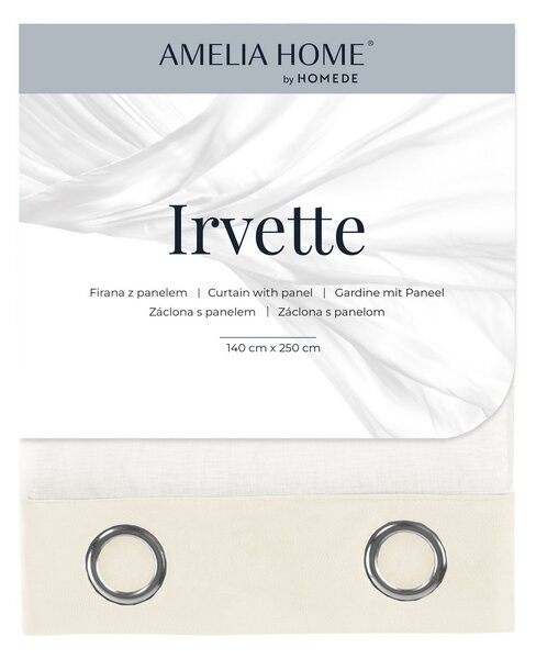 AmeliaHome Zavesa Irvette Eyelets krem , 140 x 250cm