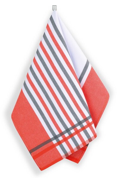 Bellatex Kuhinjska brisača Stripe rdeča, siva, 50 x 70 cm