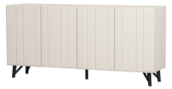 Kremno bela nizka komoda iz masivnega bora 181x85 cm Miller – WOOOD