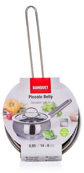 Banquet Ponev iz nerjavečega jekla s pokrovomBelly , 14 cm, 0,95 l