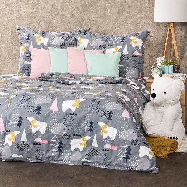 4Home Flanelasta posteljnina Nordic Bear, 140 x 200 cm, 70 x 90 cm, 140 x 200 cm, 70 x 90 cm