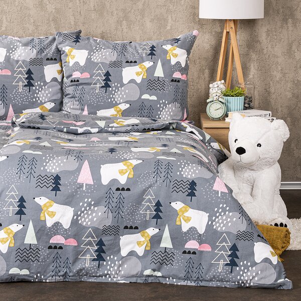 4Home Flanelasta posteljnina Nordic Bear, 140 x 200 cm, 70 x 90 cm, 140 x 200 cm, 70 x 90 cm