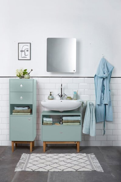 Mint zelena stenska/z ogledalom kopalniška omarica 50x58 cm Color Bath – Tom Tailor