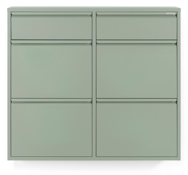 Prašno zelena kovinska preklopna omarica za čevlje 98x86x15 cm Billy – Spinder Design