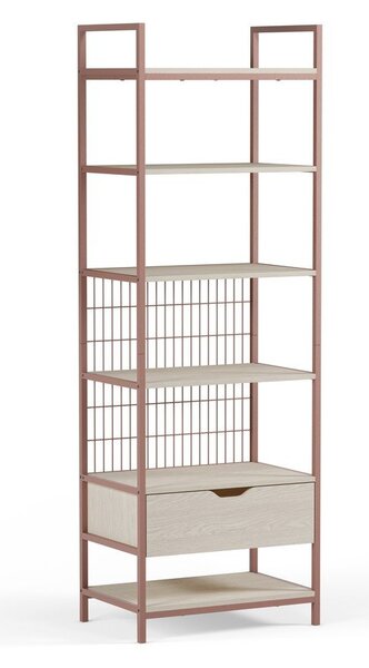 Jeklen regal v barvi terakote 60x179,5x40 cm Amara – Marckeric