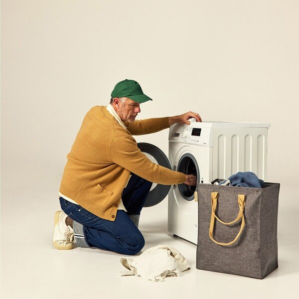 Siv tekstilni koš za perilo 53 l Laundry Hub Tweed – Rolser