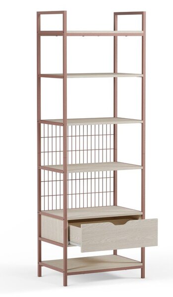 Jeklen regal v barvi terakote 60x179,5x40 cm Amara – Marckeric