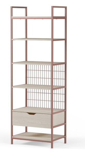 Jeklen regal v barvi terakote 60x179,5x40 cm Amara – Marckeric