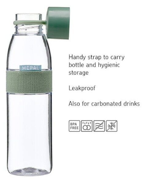 Žajbljevo zelena plastična steklenica za vodo 500 ml Ellipse – Mepal