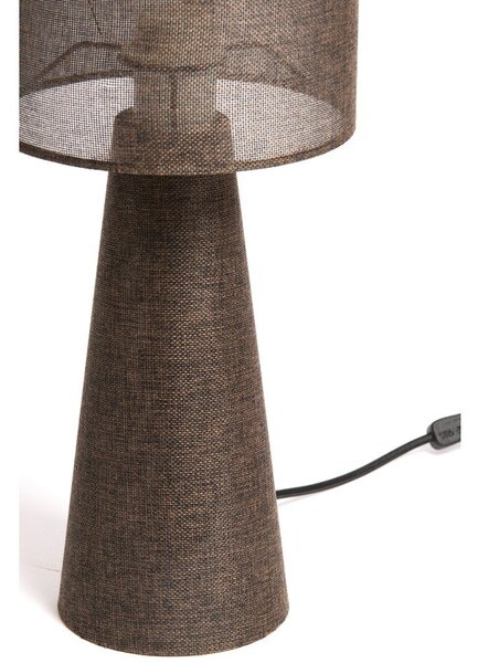 Rjava namizna svetilka s tekstilnim senčilom (višina 58 cm) Micky – Light & Living