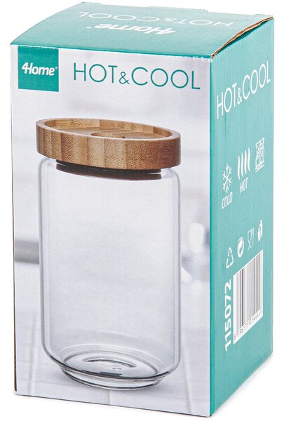 4Home Steklena posoda za hrano s pokrovom Bamboo Style, 800 ml