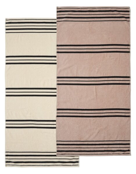 Bež brisača za na plažo 75x150 cm Banded Stripe – Catherine Lansfield