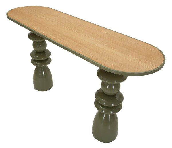 Zelena kovinska stranska mizica 45x150 cm Metal Console – Mauro Ferretti