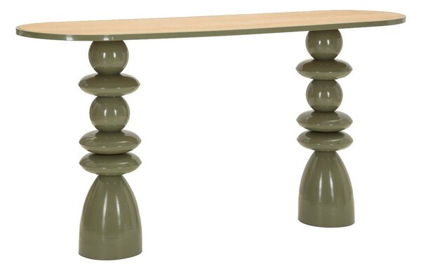 Zelena kovinska stranska mizica 45x150 cm Metal Console – Mauro Ferretti