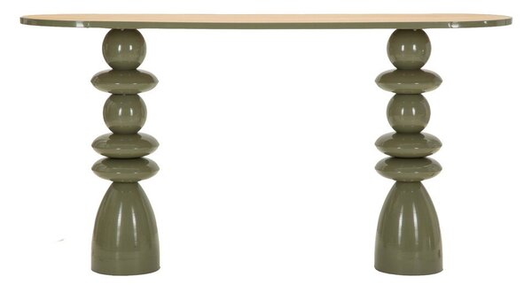 Zelena kovinska stranska mizica 45x150 cm Metal Console – Mauro Ferretti