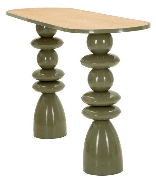 Zelena kovinska stranska mizica 45x150 cm Metal Console – Mauro Ferretti