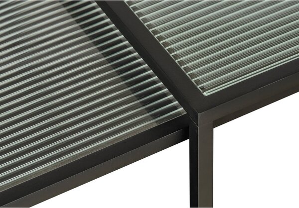Črne steklene mizice v kompletu 2 ks 60x60 cm Bronco – Unique Furniture