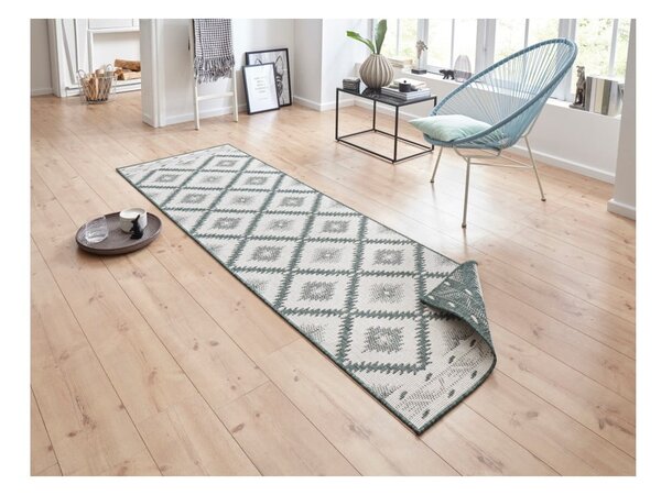 Zeleno-krem zunanja preproga NORTHRUGS Malibu, 250 x 80 cm