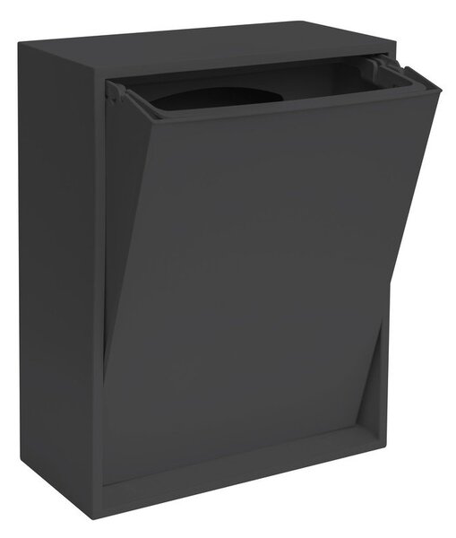 Črn koš za smeti za ločevanje odpadkov/stenski iz reciklirane plastike Recycling Box – ReCollector