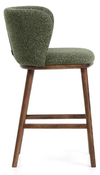 Temno zelen oblazinjen barski stol (višina sedeža 65 cm) Ciselia – Kave Home