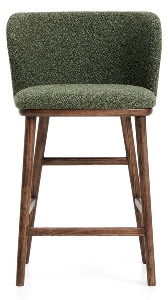 Temno zelen oblazinjen barski stol (višina sedeža 65 cm) Ciselia – Kave Home