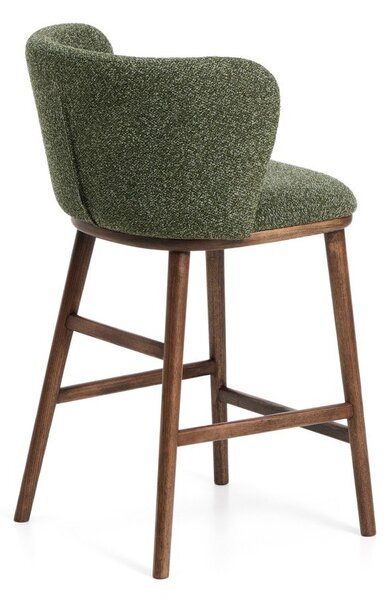 Temno zelen oblazinjen barski stol (višina sedeža 65 cm) Ciselia – Kave Home