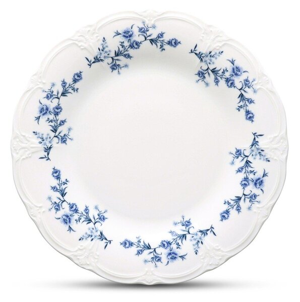 Bel/moder servirni porcelanast krožnik ø 32 cm Retro – BonBistro