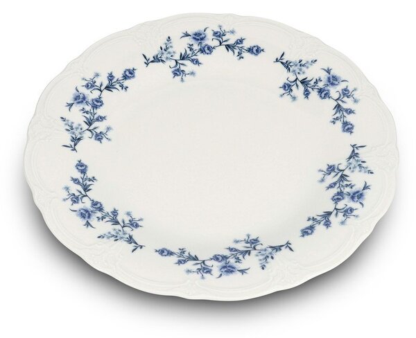 Bel/moder servirni porcelanast krožnik ø 32 cm Retro – BonBistro