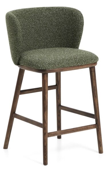 Temno zelen oblazinjen barski stol (višina sedeža 65 cm) Ciselia – Kave Home