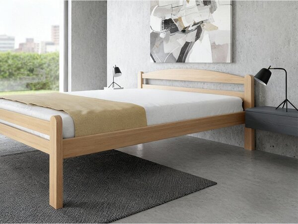 Zakonska postelja iz masivne bukve z letvenim dnom 180x200 cm v naravni barvi Bellariva – B.E.S