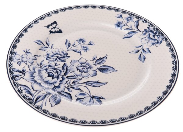 Porcelanski krožnik Blue Rose, 19,5 cm