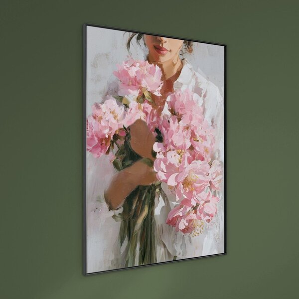 Tiskana slika z okvirjem/na platnu 70x100 cm Floral Embrace – Styler