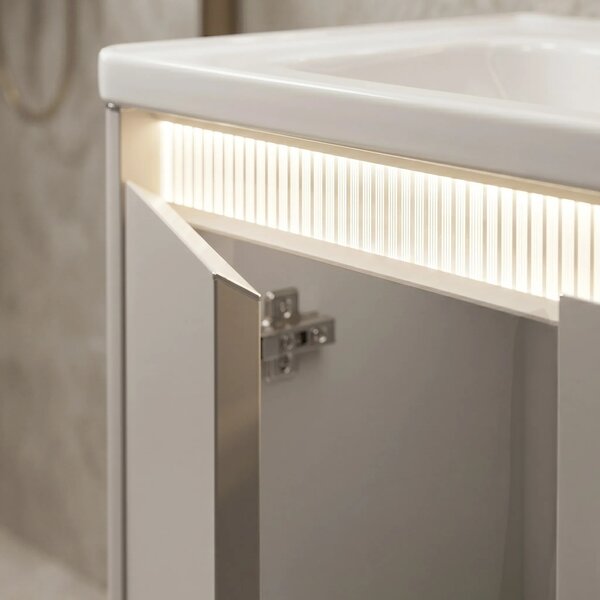Komplet kopalniškega pohištva z umivalnikom Sora DE07-60 Beige 60CM