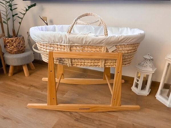 ATMOWOOD Košara Baby Moses z vzmetnico in stojalom