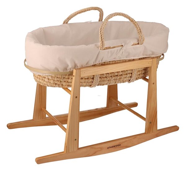ATMOWOOD Košara Baby Moses z vzmetnico in stojalom