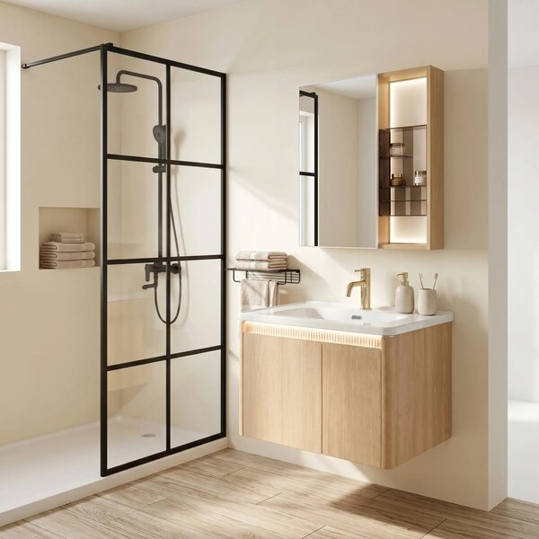 Komplet kopalniškega pohištva z umivalnikom Sora DE07-70 Oak 70CM
