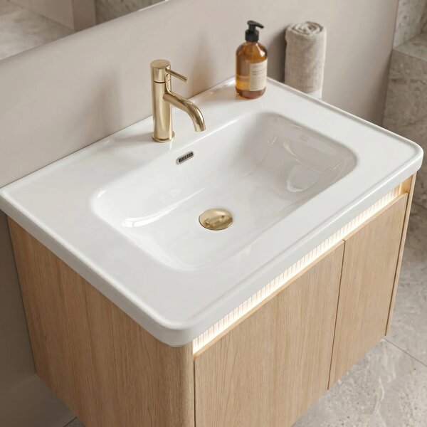 Komplet kopalniškega pohištva z umivalnikom Sora DE07-70 Oak 70CM