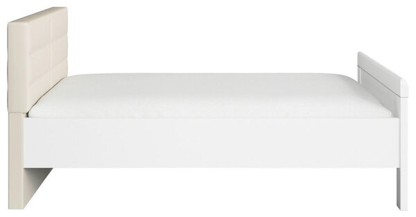 POSTELJA 100 cm x 200 cm , leseni material bela, barve šampanjca